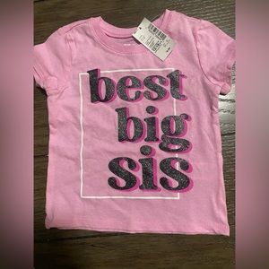NWT 12-18 month best big sis shirt